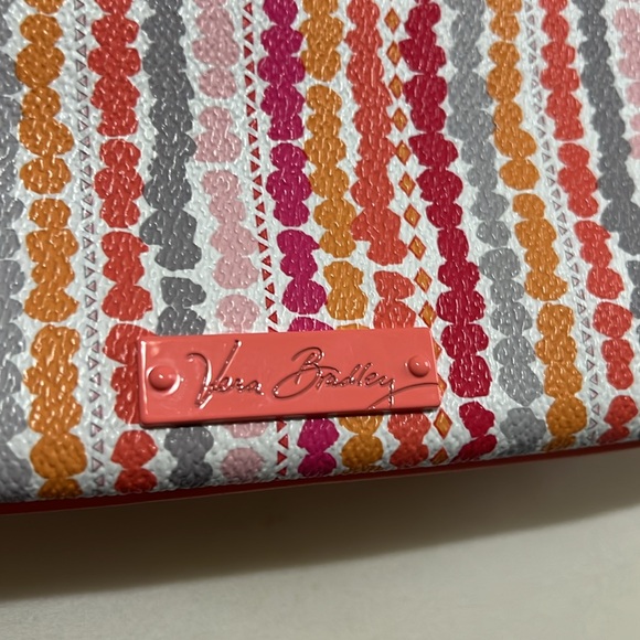 Vera Bradley Coral Confetti Stripe Small Zip Crossbody - Picture 3 of 9